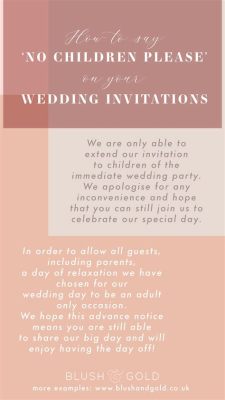 how to say no kids on wedding website